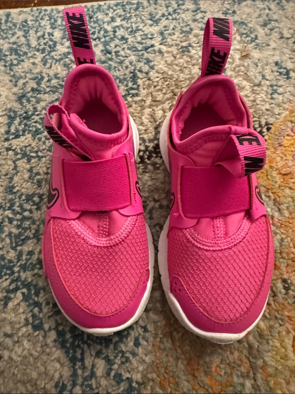 Nike Kids Hot Pink Slip-On Sneakers with Hook Strap